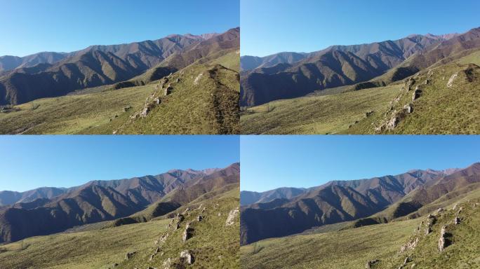 实拍临夏州积石山县大山航拍4K