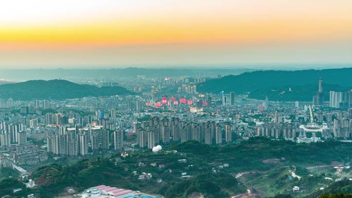 宜宾全景夜景日落延时摄影旅游风光