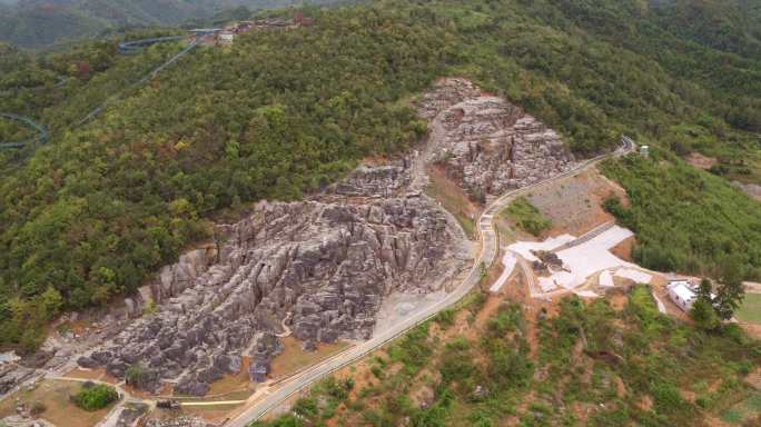 航拍西递石林 西递景区