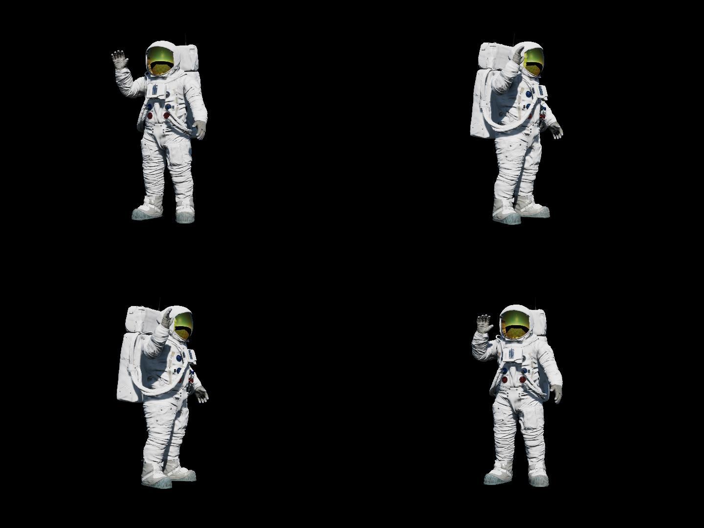 宇航员三维动画（4K带通道）