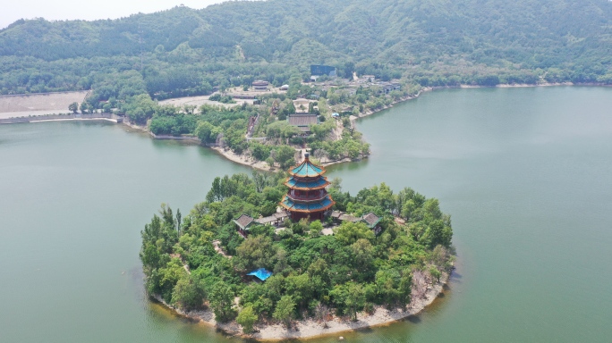 航拍 北京十三陵水库  log模式拍摄