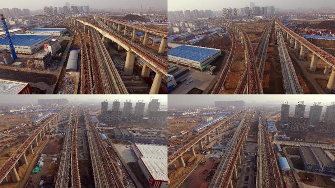 中国制造2025 未建成高铁铁轨航拍
