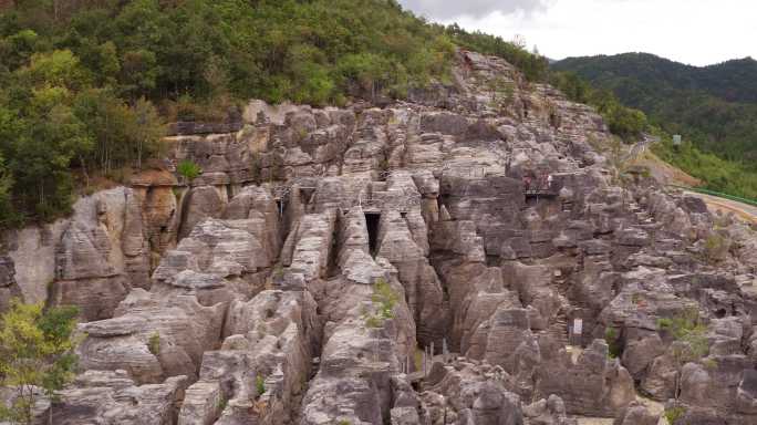 航拍西递石林 西递景区 近景