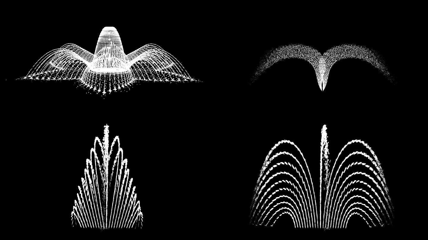 4种三维大气喷泉造型alpha通道4k