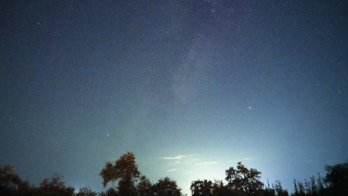 农村夜晚唯美星空延时-2