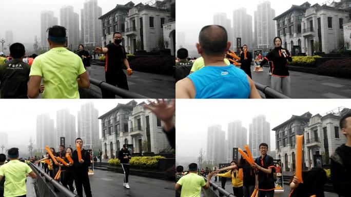 重庆马拉松赛中奔跑拍摄