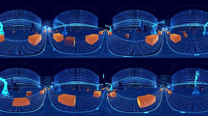 全景物流机器人科技风格