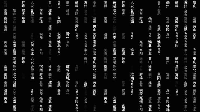 安徽省各城市文字特效视频背景