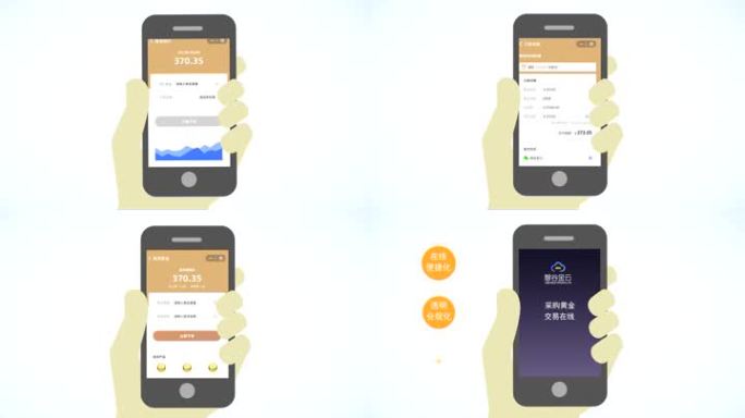 手机app小程序企业商务MG分类文字动画