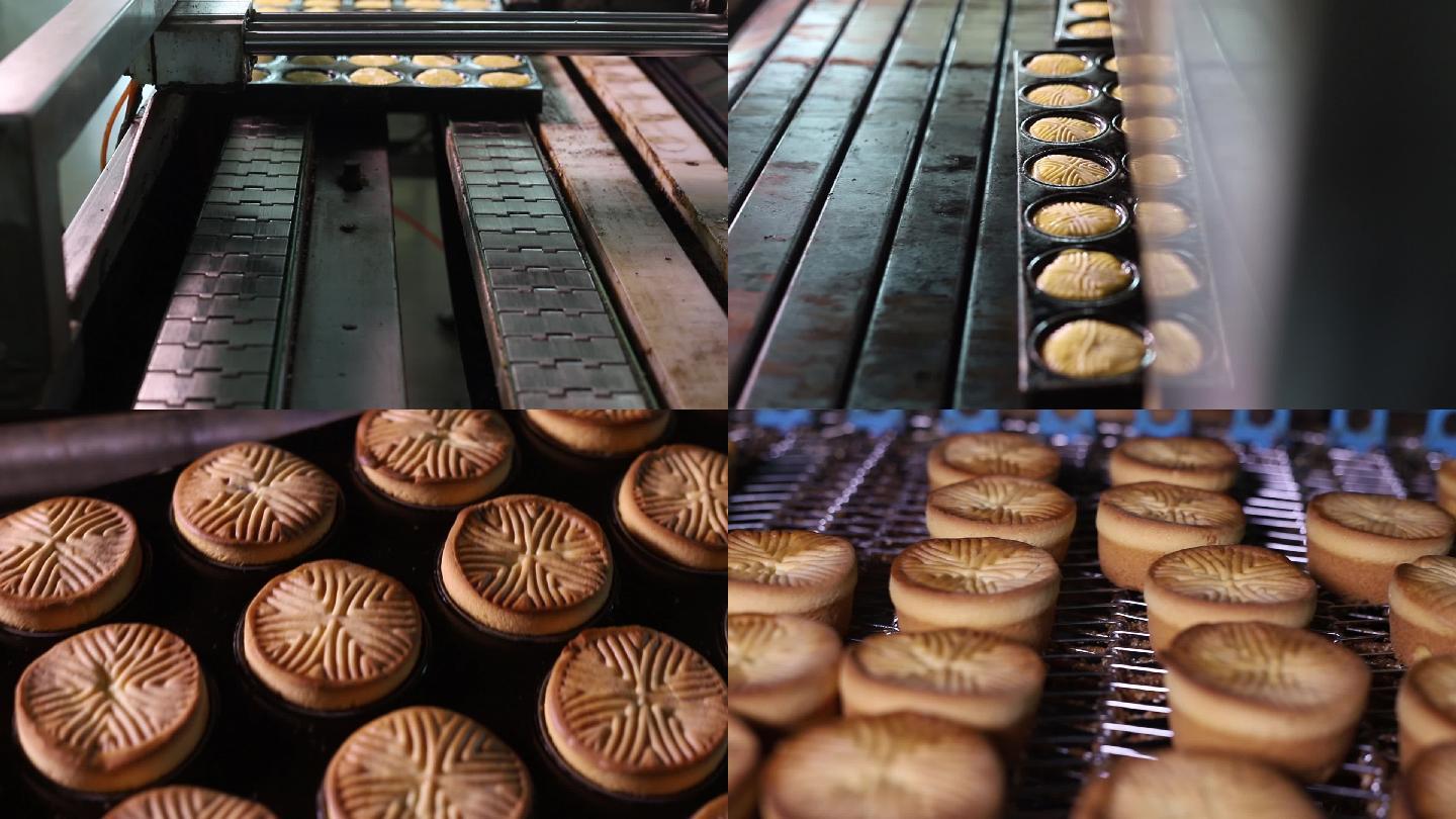 中秋节月饼生产流水线特写