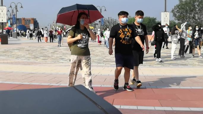 北京环球度假区北京旅游人流延时4