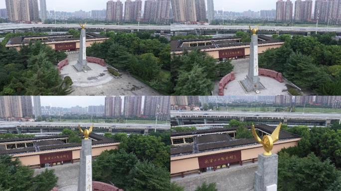 武汉二七纪念馆二七纪念碑航拍