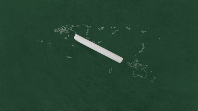 黑板粉笔画世界地图