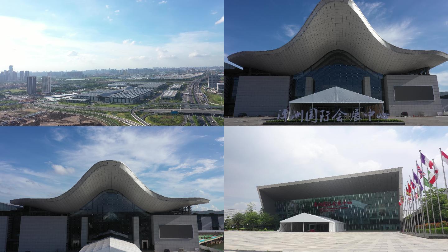 4k航拍佛山潭洲国际会展中心外景3