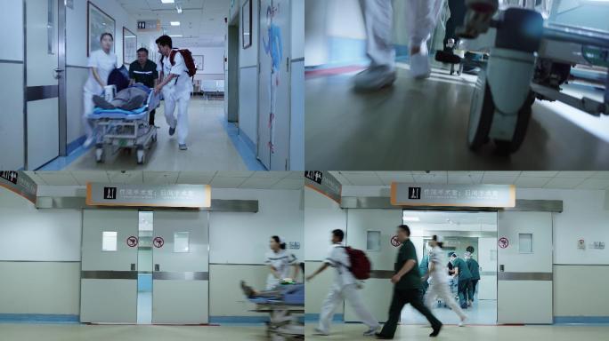 【4K】救护车急诊急救抢救送手术室素材