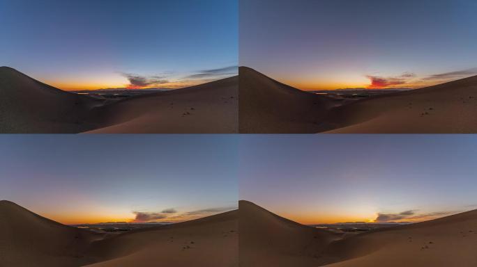内蒙古腾格里沙漠日出延时摄影