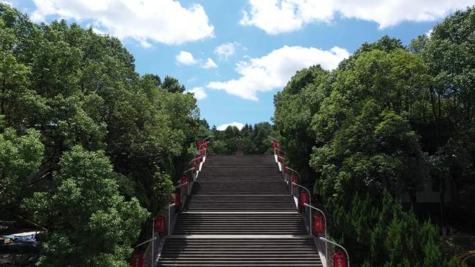 邓中夏故居邓中夏雕像航拍