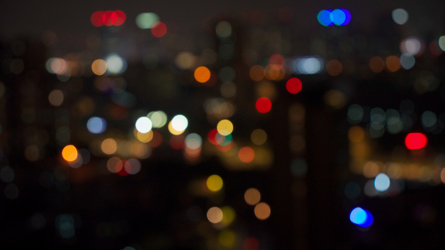 城市夜景霓虹光斑 4K