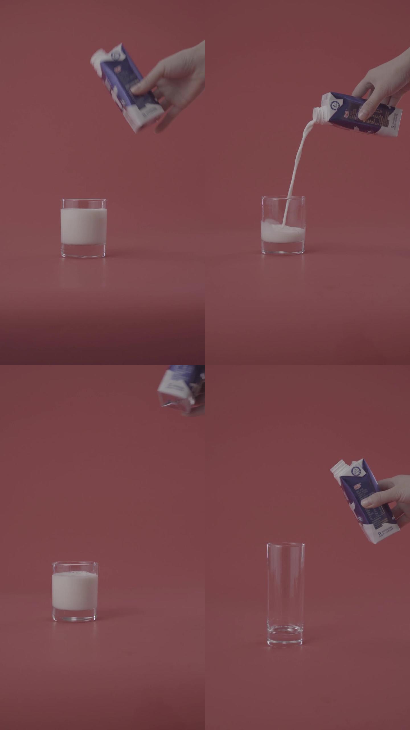 玻璃杯倒牛奶-红背7套