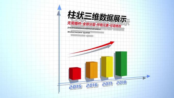 柱状图 数据图 图表 分析 AE 模板