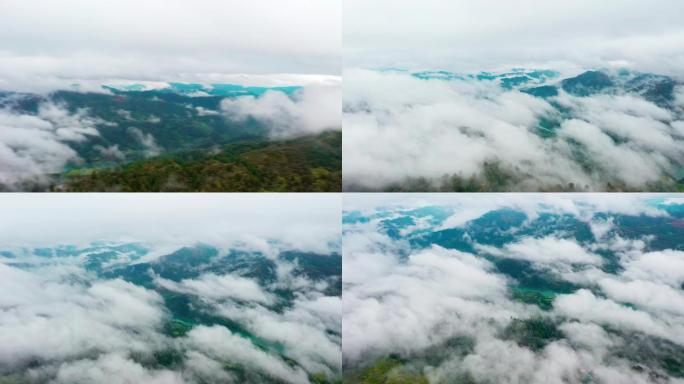 4K 航拍贵州大山中云雾缭绕视频素材
