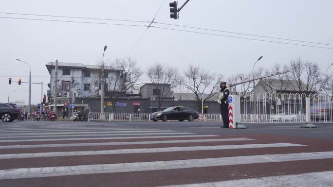 交通路口 车流 人流 红绿灯路口