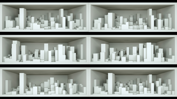 【裸眼3D】白色楼体空间城市矩阵艺术裸眼