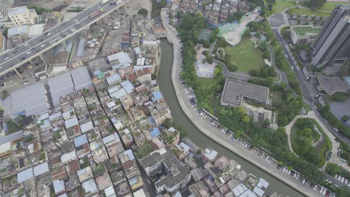 航拍5k广州海珠区石溪村