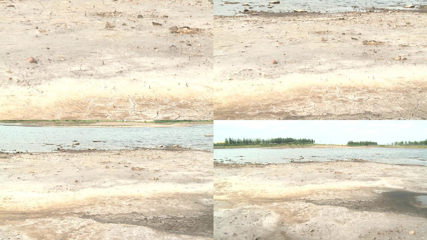 咸水湖湖边的盐碱地原始素材