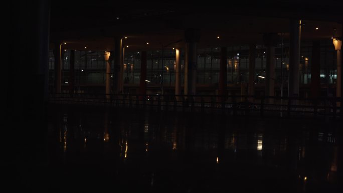 机场夜景 机场出口 机场实拍 机场空镜