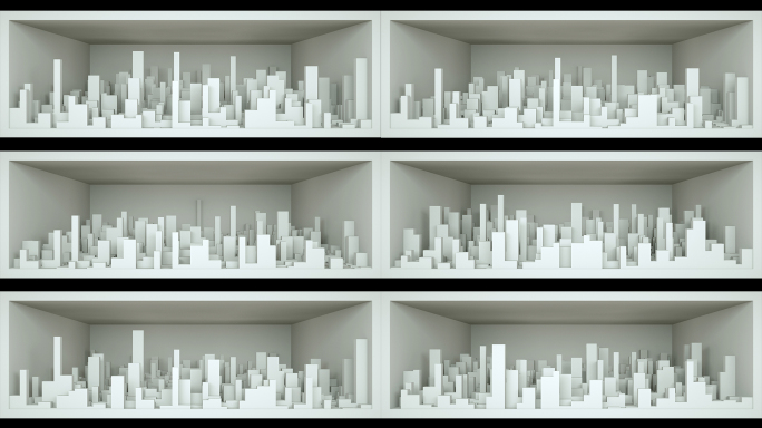 【裸眼3D】白色楼体空间城市矩阵艺术沙盘