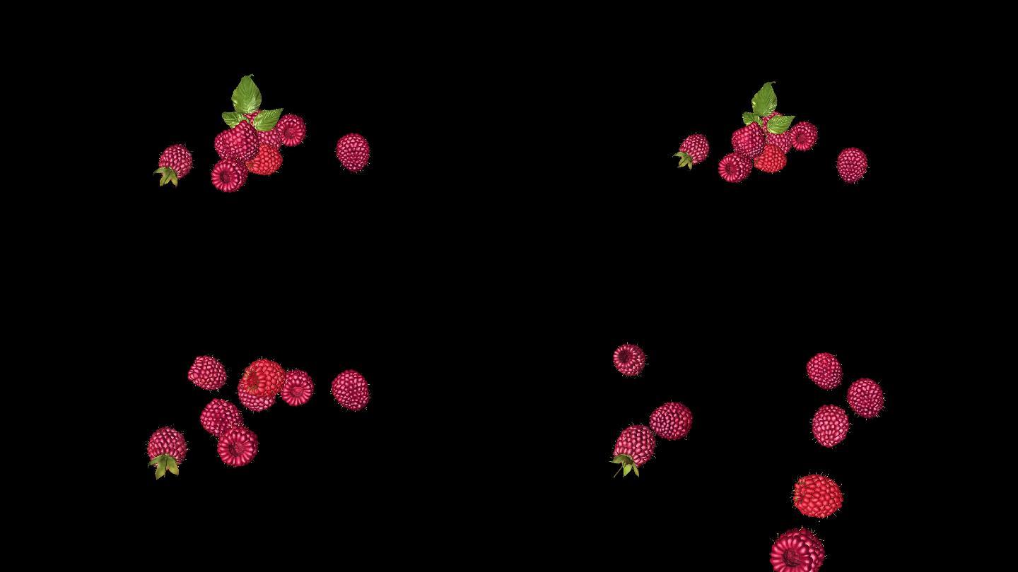 树莓2K黑色背景素材