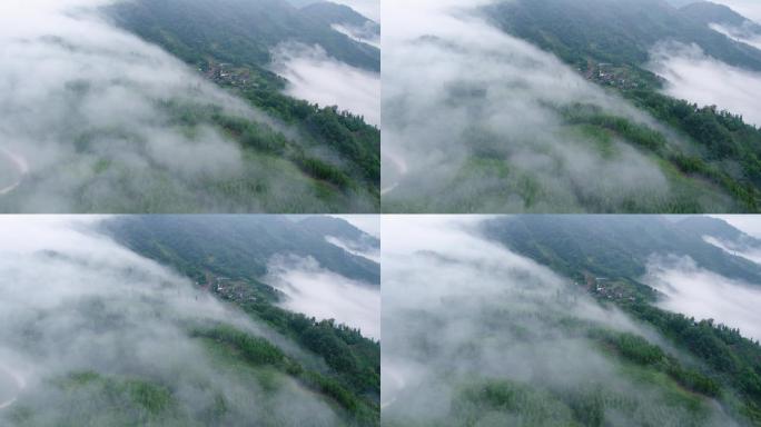 唯美意境山涧雾色自然风光背景