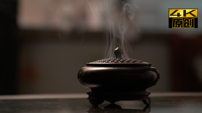 香炉、炉、烧香、烟、质感、古代、升格