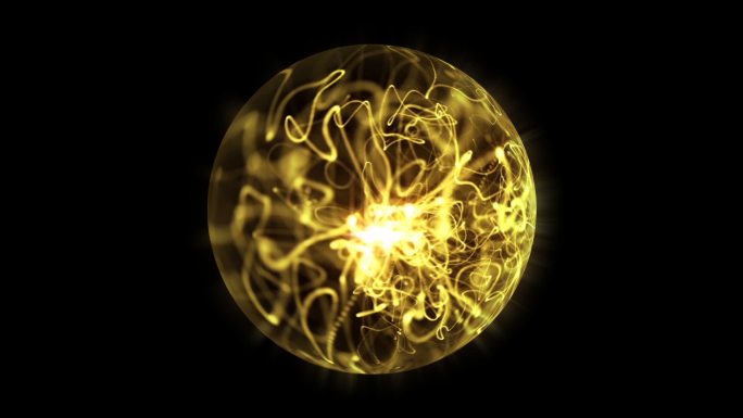 金色粒子球-透明通道+循环