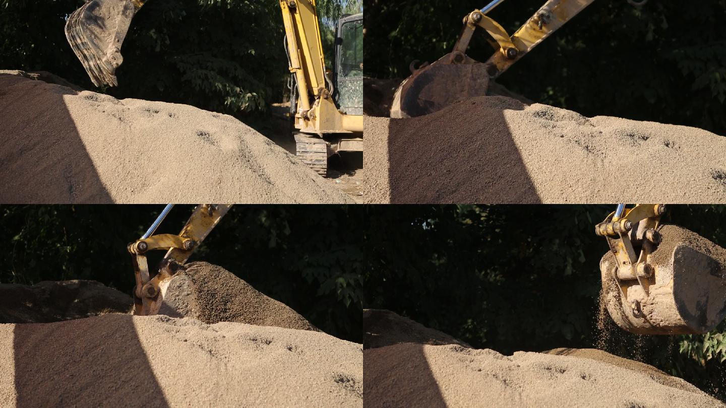 挖沟机挖沙子
