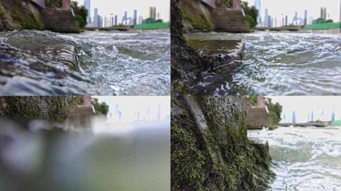 慢镜头拍摄河流激荡