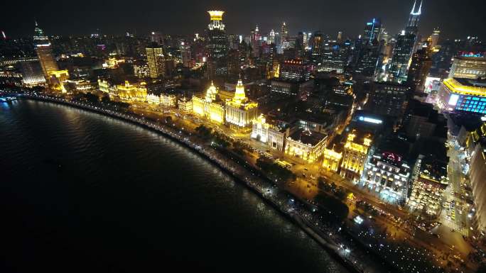 4k-上海外滩万国建筑夜景航拍
