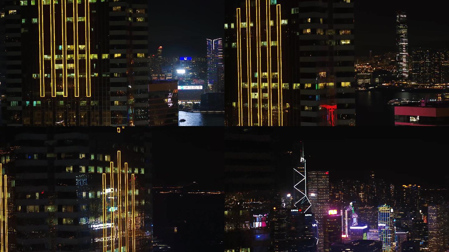原创航拍可商用 世界三大夜景之香港夜未眠