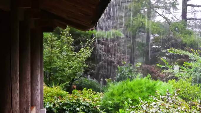 下雨屋檐滴水