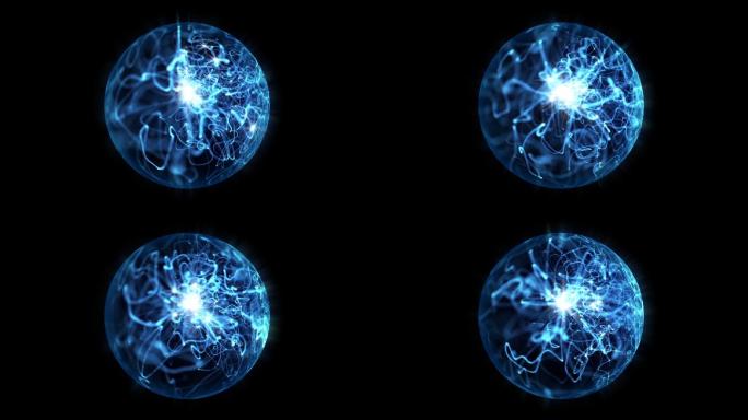 蓝色粒子球-透明通道+循环