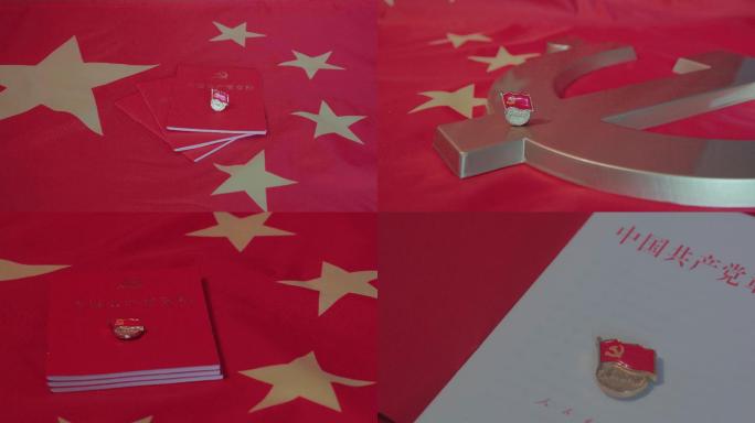 红色红旗100周年宣誓旗帜