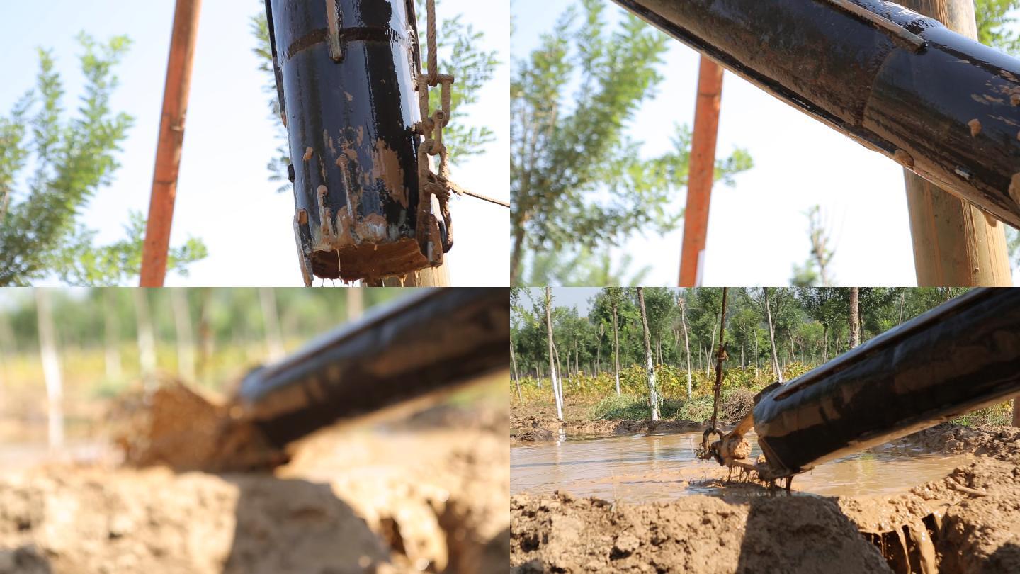 钢绳冲击式钻机—取浆桶倒泥浆