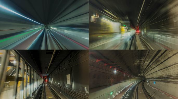 地铁第一视角隧道穿梭运动轨迹