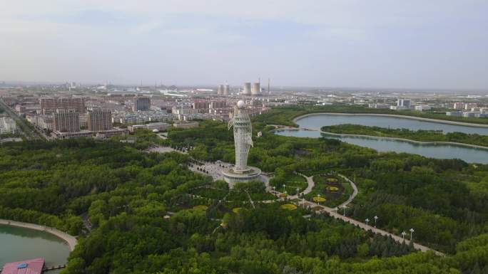 【嘉峪关】东湖生态景区航拍01