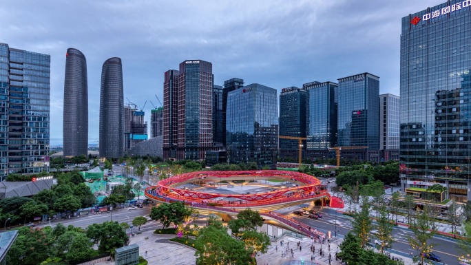 成都交子大道交子之环夜景