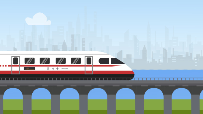 高铁火车复兴号和谐号动车MG动画