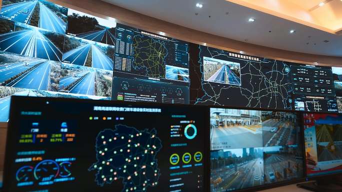 4K高速公路路网监控指挥中心延时空镜