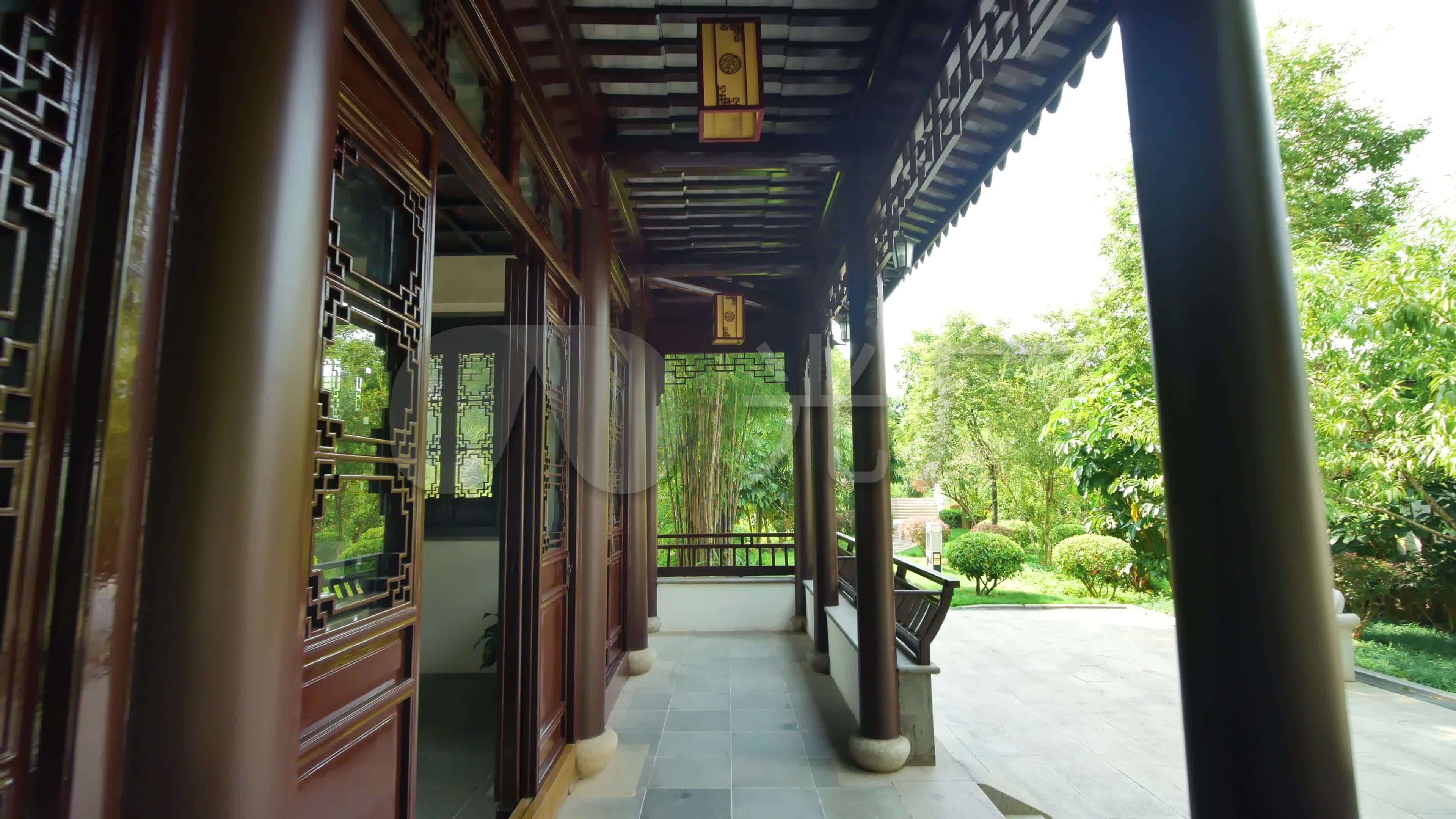 中式园林庭院古建筑长廊