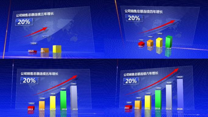 柱状图 数据图 图表 AE 模版